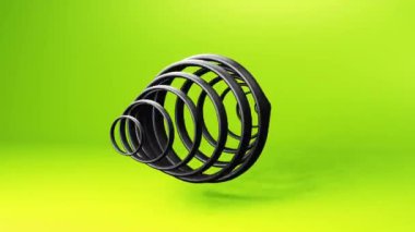 Abstract black line spiral shape motion graphics background. Techno 3d looping video animation design