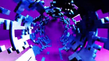 Techno tunnel rotation geometric 3d motion graphics background design