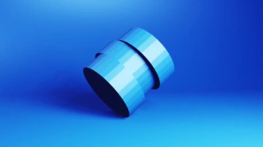 Cylinder abstract blue shape motion graphics background. Techno 3d looping video animation background design