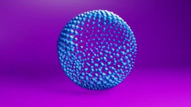 Bright color sphere geometric shape transformation made of cubes, motion graphics background. Techno 3d looping video animation design