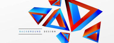 3d üçgen soyut arkaplan. Temel şekil teknolojisi ya da iş konsepti bileşimi. Duvar kağıdı, afiş, arkaplan veya iniş için moda tekno iş şablonu