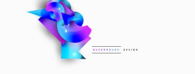 Minimum geometrik soyut arkaplan. İlkel şekiller kompozisyon arkaplanı. Duvar kağıdı, afiş, arkaplan veya iniş için moda tekno iş şablonu