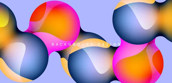 Spheres Circles Abstract Background Trendy Colorful Design Vector Illustration Wallpaper — Vector de stock