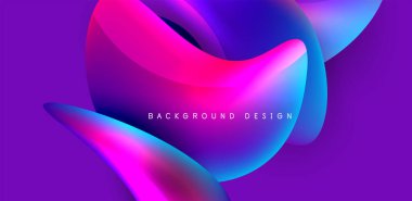 Sıvı renkli 3D elementler soyut arkaplan