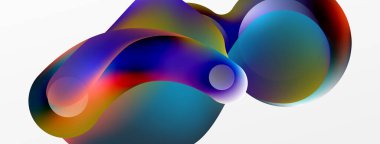 Fluid abstract background, round shapes and circle flowing design for wallpaper, banner, background or landing