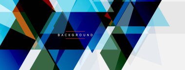 Mozaik üçgenler geometrik arkaplan. Tekno veya iş konsepti, duvar kağıdı, afiş, arkaplan, iniş sayfası deseni