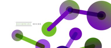 Soyut arkaplan. Yuvarlak noktalar çizgilerle birleşti. Duvar kağıdı, afiş, arkaplan veya iniş için moda tekno iş şablonu