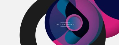 Vektör yuvarlak şekilli daireler minimum geometrik arkaplan. Duvar kağıdı afişi veya iniş sayfası için vektör illüstrasyonu