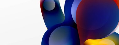 Fluid abstract background. Liquid color gradients composition. Round shapes and circle flowing design for wallpaper, banner, background or landing