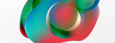 Fluid abstract background, round shapes and circle flowing design for wallpaper, banner, background or landing