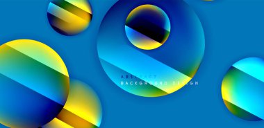 Parlak yüzeyi ve ışığı olan daireler ve gölge efektleri soyut arka plan. Kapaklar, şablonlar, el ilanları, afişler, broşürler, afişler için şablon