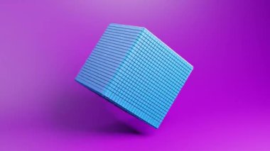 Cube. Techno 3d geometric video animation background. Looping 3D motion graphics design