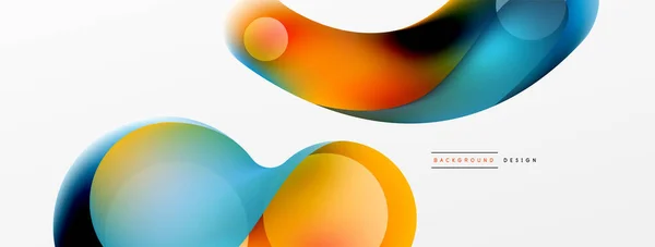 Fluid Abstract Background Shapes Circle Flowing Design Wallpaper Banner Background — Stock Vector