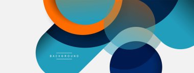 Yaratıcı geometrik duvar kağıdı. Asgari soyut arkaplan. Duvar kağıdı arkaplanı veya iniş sayfası için daire bileşimi vektör çizimi