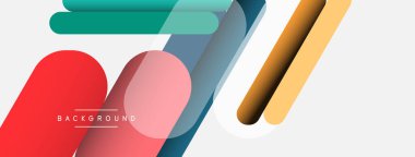 Yuvarlak şekiller ve çizgiler üst üste biniyor. Duvar kağıdı afişi veya iniş sayfası için vektör illüstrasyonu