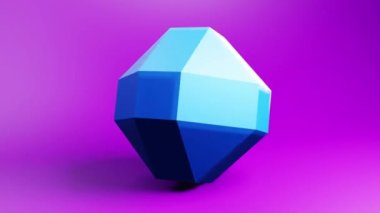 Abstract geometric form rotating background. 3D motion graphics. Minimalist geometric looping video