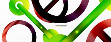 Minimum geometrik soyut arkaplan. Çember, çizgi ve yuvarlak şekiller tasarımı. Duvar kağıdı, afiş, arkaplan veya iniş için moda tekno iş şablonu