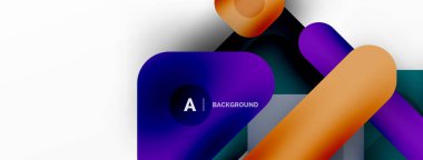 Minimum geometrik soyut arkaplan. Renkli geometrik bloklar. Çizgiler, kareler ve üçgenler duvar kağıdı bileşimi