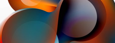 Fluid abstract background, round shapes and circle flowing design for wallpaper, banner, background or landing