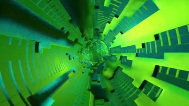 Flying inside the tube. Techno 3d looping motion graphics design