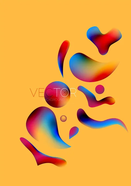 Fluid Water Drop Shape Composition Abstract Background Vector Illustration Banner — ストックベクタ
