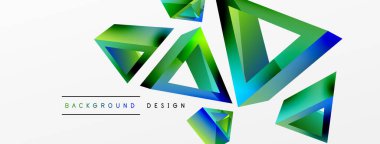 3d üçgen soyut arkaplan. Temel şekil teknolojisi ya da iş konsepti bileşimi. Duvar kağıdı, afiş, arkaplan veya iniş için moda tekno iş şablonu