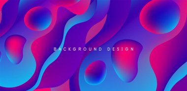 Soyut arkaplan sıvısı kabarcıkları ve dalga elementleri. Kapaklar, şablonlar, el ilanları, afişler, broşürler, afişler için şablon