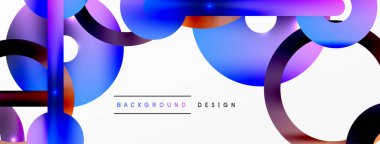 Minimum geometrik soyut arkaplan. Çember, çizgi ve yuvarlak şekiller tasarımı. Duvar kağıdı, afiş, arkaplan veya iniş için moda tekno iş şablonu