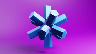 Techno abstract shape 3d geometric video animation background. Looping 3D motion graphics. Color backdrop with geometric design element