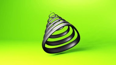 Abstract black line spiral shape motion graphics background. Techno 3d looping video animation design