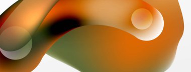 Fluid abstract background, round shapes and circle flowing design for wallpaper, banner, background or landing