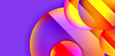 Parlak yüzeyi ve ışığı olan daireler ve gölge efektleri soyut arka plan. Kapaklar, şablonlar, el ilanları, afişler, broşürler, afişler için şablon