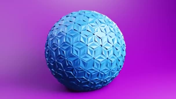 Techno Sphere Geometric Video Animation Background Looping Motion Graphics Color — Vídeo de Stock