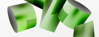 Vektör 3d soyut arkaplan. Şekiller 3 boyutlu üçgen ve silindir. Duvar kağıdı, afiş, arkaplan veya iniş için moda tekno iş şablonu