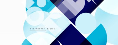 Güzel soyut bir arka plan. Çemberler, üçgen şekiller ve kareler. Duvar kağıdı, pankart, arkaplan veya iniş için en küçük geometrik şablon