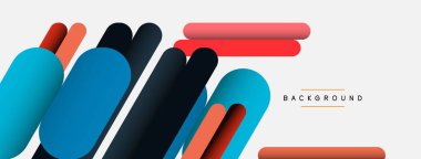 Yuvarlak şekiller ve çizgiler üst üste biniyor. Duvar kağıdı afişi veya iniş sayfası için vektör illüstrasyonu