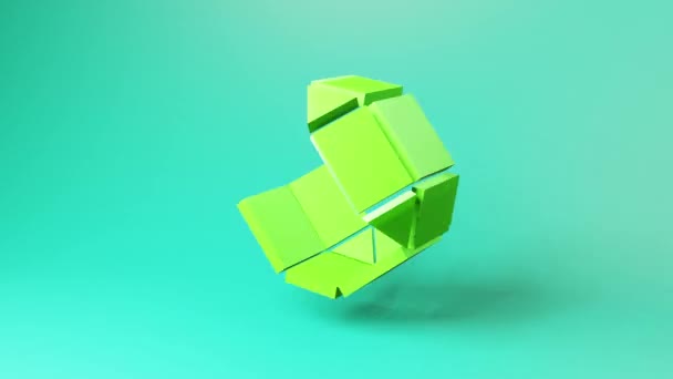 Techno Cube Geometric Video Animation Background Looping Motion Graphics Color — Wideo stockowe