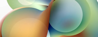 Fluid abstract background, round shapes and circle flowing design for wallpaper, banner, background or landing