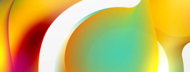 Fluid abstract background. Liquid color gradients composition. Round shapes and circle flowing design for wallpaper, banner, background or landing