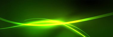 Neon parlayan sıvı dalga çizgileri, sihirli enerji uzay ışığı konsepti, soyut arka plan duvar kağıdı tasarımı