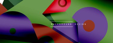 Minimum geometrik duvar kağıdı. Yaratıcı soyut arka plan. Duvar kağıdı arkaplanı ya da iniş sayfası için basit çizgiler ve daire kompozisyon vektör illüstrasyonu