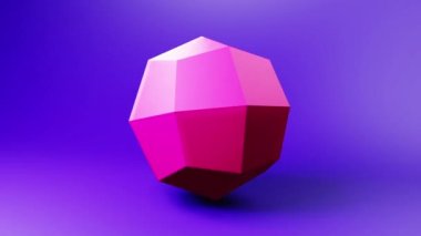 Abstract geometric form rotating background. 3D motion graphics. Minimalist geometric looping video
