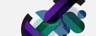 Geometrik şekiller bileşim soyut arkaplan. Çember çizgileri ve dikdörtgenler. Duvar kağıdı afişi veya iniş sayfası için vektör illüstrasyonu