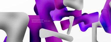 Renkli parlak soyut şekiller kompozisyonu. Duvar kağıdı, afiş, arkaplan, kart, kitap illüstrasyonu, iniş sayfası için dijital ağ geleceksel şablonu