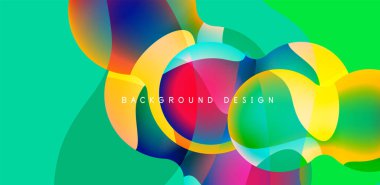 Bright abstract background glossy shiny circle and sphere composition. Minimalist geometric vector Illustration For Wallpaper, Banner, Background, Card