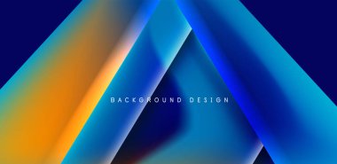 Örtüler, şablonlar, el ilanları, broşürler, afişler için üstüste binen üçgenler ve sıvı gradyanlarla soyut fırın