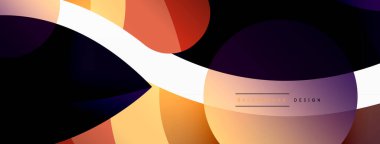 Yaratıcı geometrik duvar kağıdı. Asgari soyut arkaplan. Duvar kağıdı arkaplanı veya iniş sayfası için daire dalga ve yuvarlak şekiller kompozisyon vektör çizimi