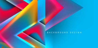 Renkli sıvı gradyanlı gelecekçi üçgen vektörü soyut arkaplan
