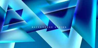 Örtüler, şablonlar, el ilanları, broşürler, afişler için üstüste binen üçgenler ve sıvı gradyanlarla soyut fırın