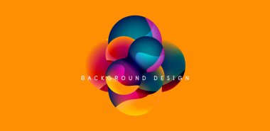 Bright abstract background glossy shiny circle and sphere composition. Minimalist geometric vector Illustration For Wallpaper, Banner, Background, Card
